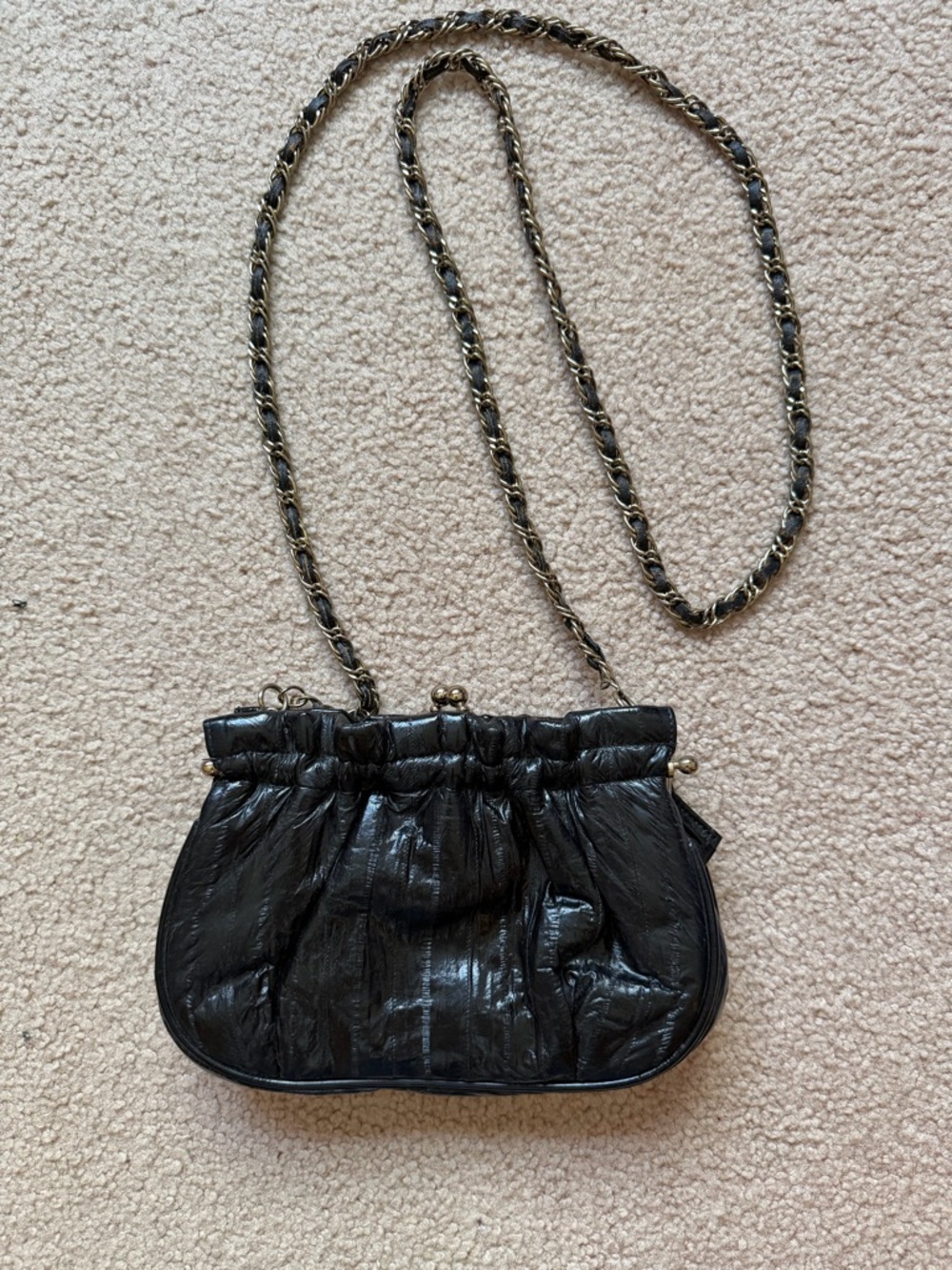 Genuine Korean eel skin purse, sleek, durable, exotic leather, chic